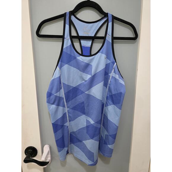 Nike Dri-FIT Racerback Tank Top Blue Geometric Print Women’s Size M - Picture 1 of 9